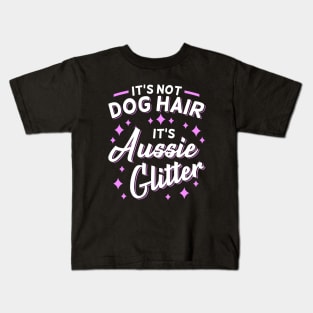 Australian Shepherd Aussie Dog Mom Glitter Kids T-Shirt